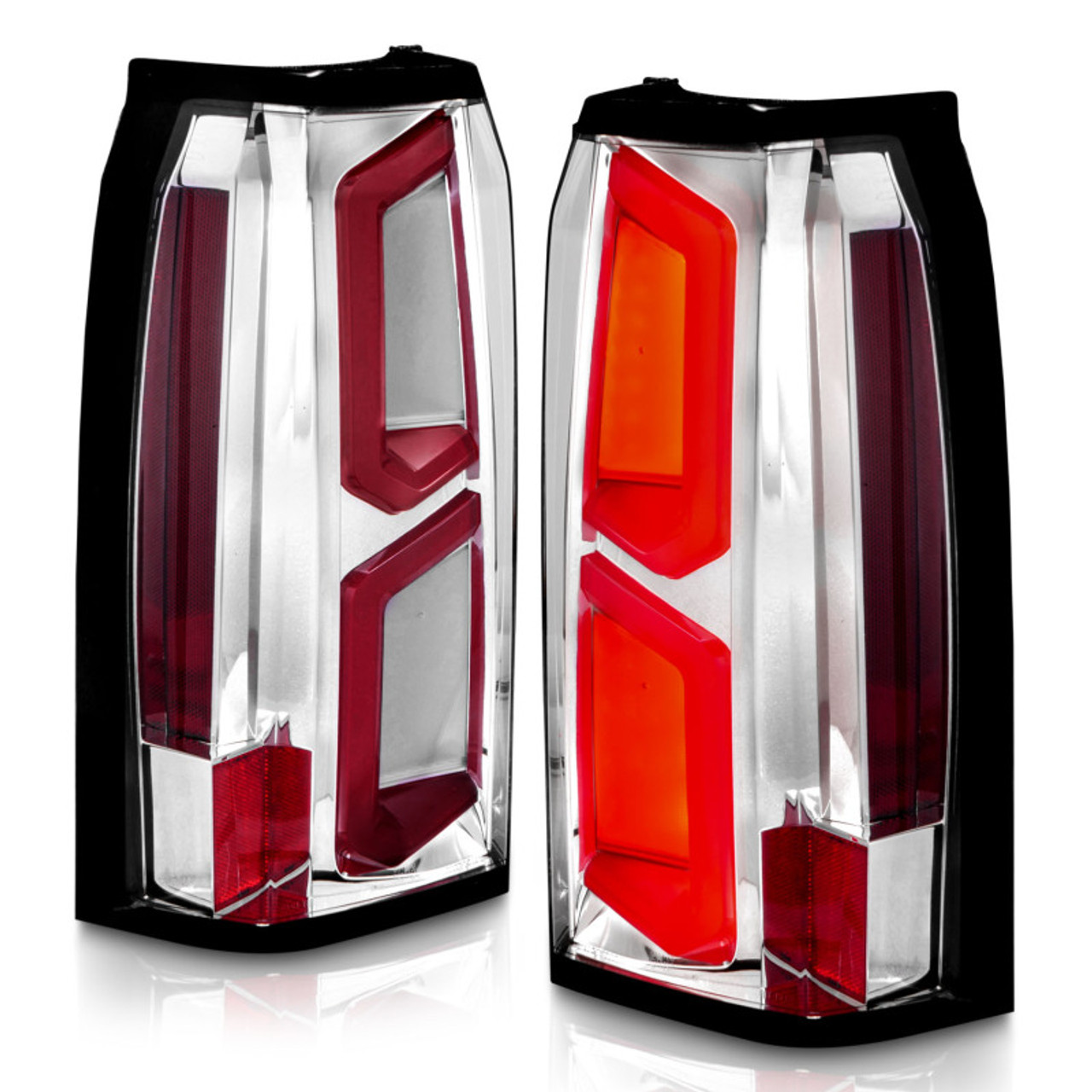 ANZO 2015-2020 Chevrolet Tahoe LED Tail Lights w/ Light Bar Chrome Housing Clear Lens - 311376