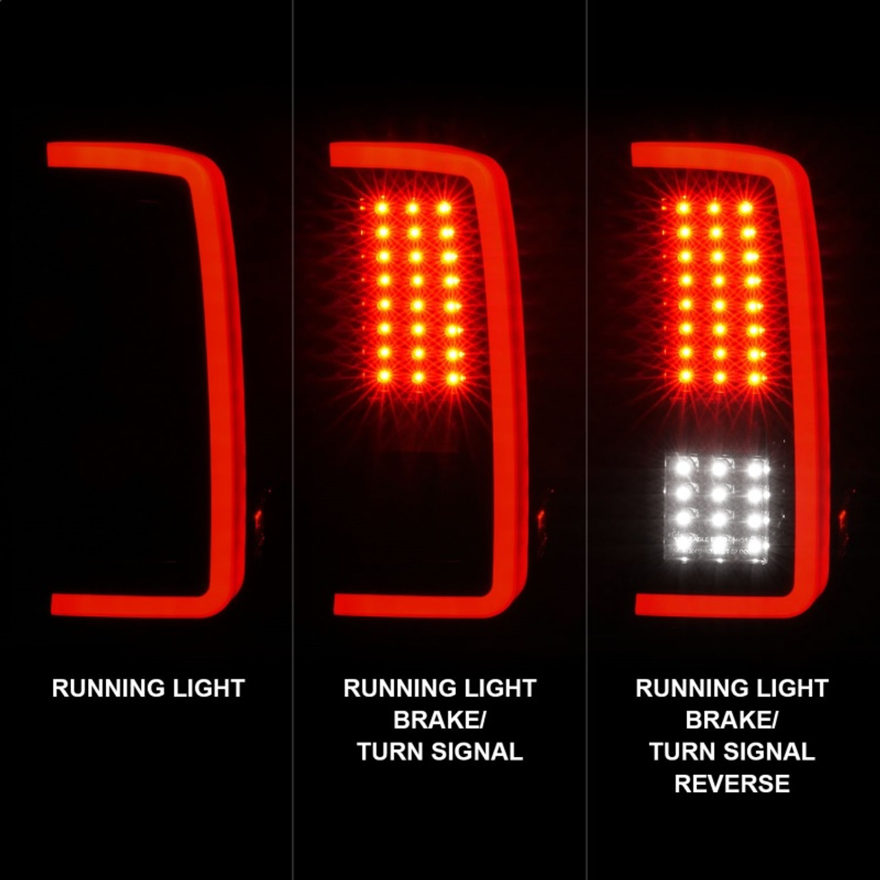 ANZO 2007-2013 Chevrolet Silverado1500/ 2500/ 3500 LED Tail Lights w/ Light Bar Black Housing Smoke - 311381
