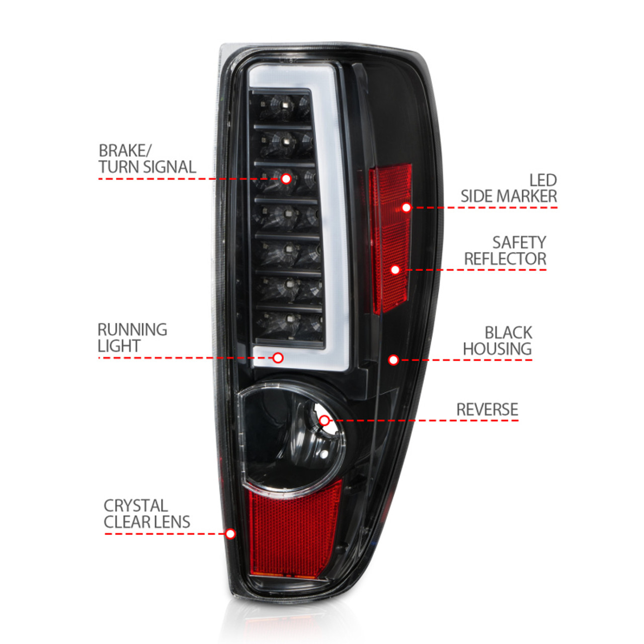 ANZO 2004-2012 Chevrolet Colorado/ GMC Canyon LED Tail Lights w/ Light Bar Black Housing - 311382