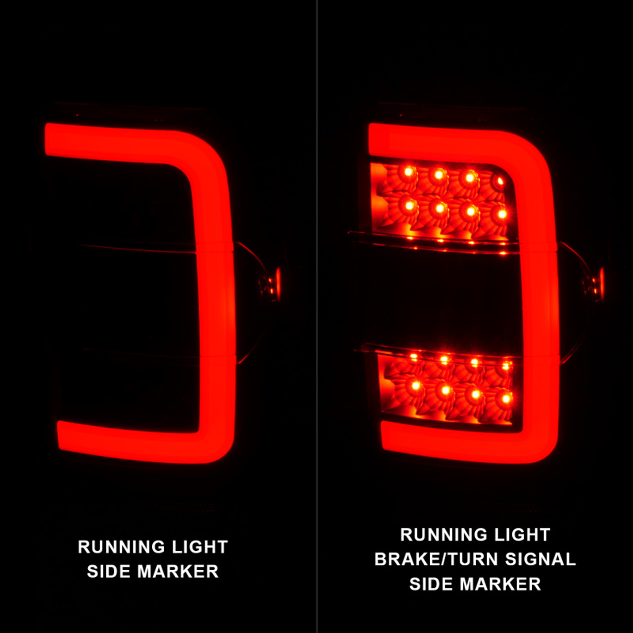 ANZO 2001-2011 Ford  Ranger LED Tail Lights w/ Light Bar Black Housing Clear Lens - 311390