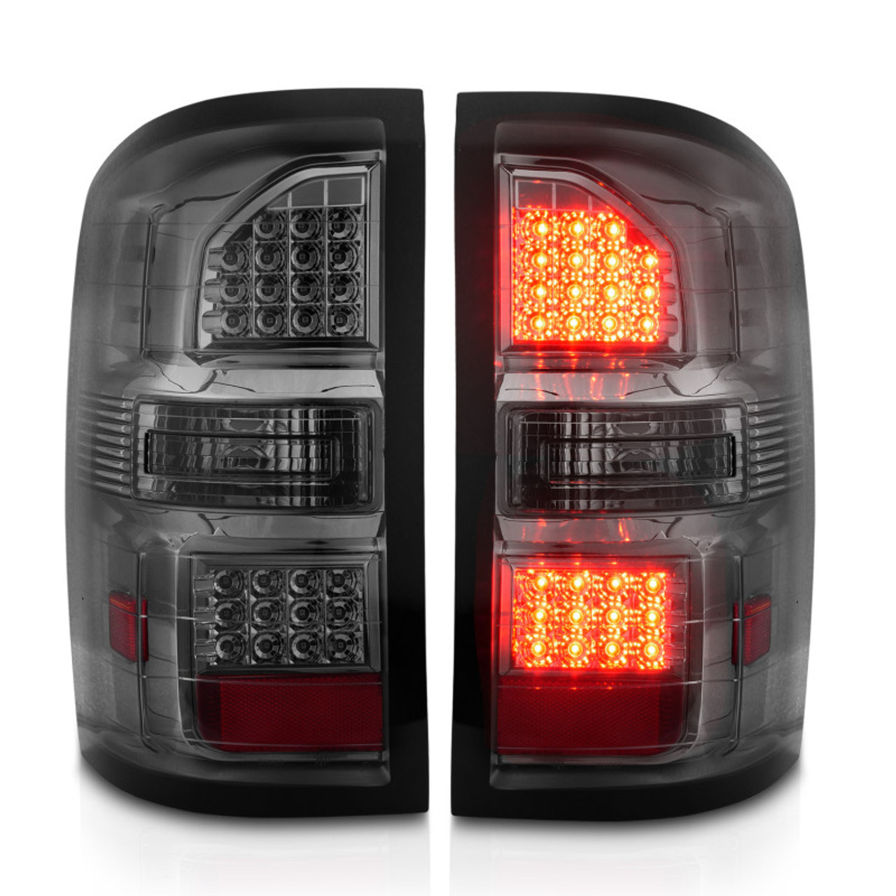 ANZO 2014-2018 GMC Sierra LED Tail Lights Black Housing Smoke Lens - 311398