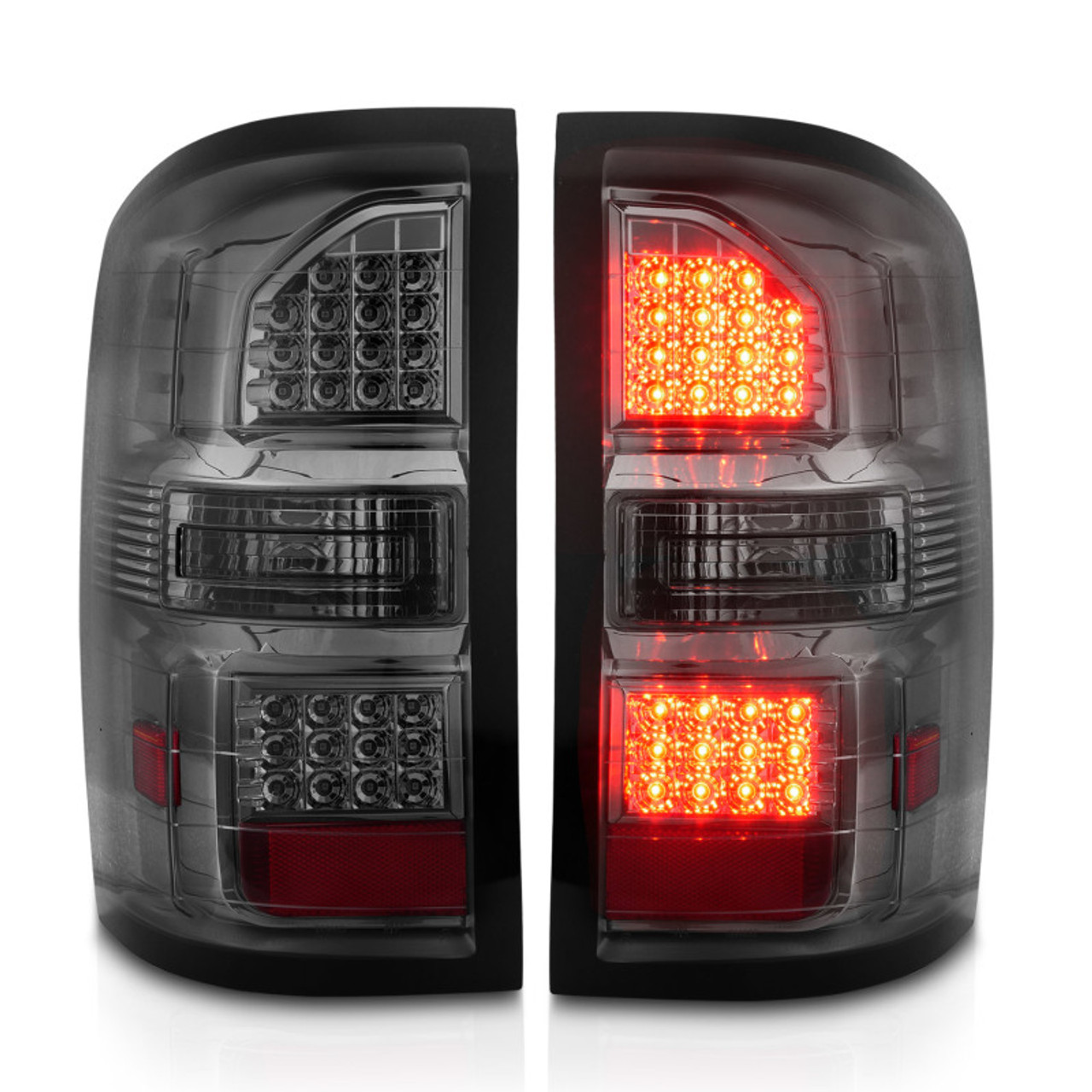 ANZO 2014-2018 GMC Sierra LED Tail Lights Black Housing Smoke Lens - 311398