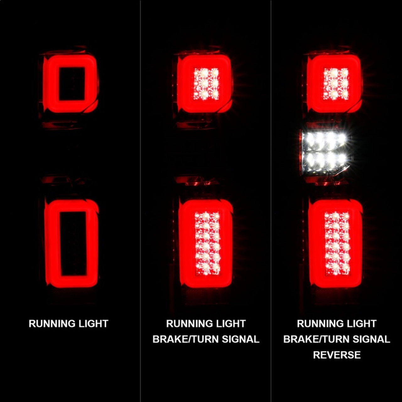 Anzo 19-21 Chevy Silverado Work Truck Full LED Tailights Chrome Housing Red Lens G2(w/C Light Bars) - 311419