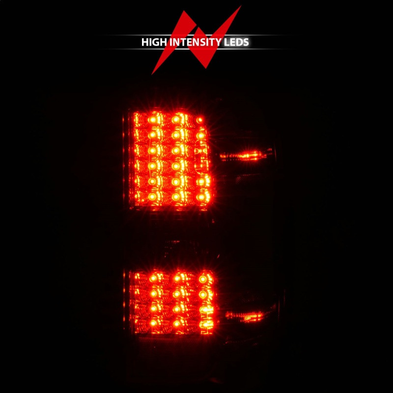 ANZO 15-19 Chevy Silverado 2500HD/3500HD (Factory Halogen Only) LED Tail Lights Smoke w/Clear Lens - 311424