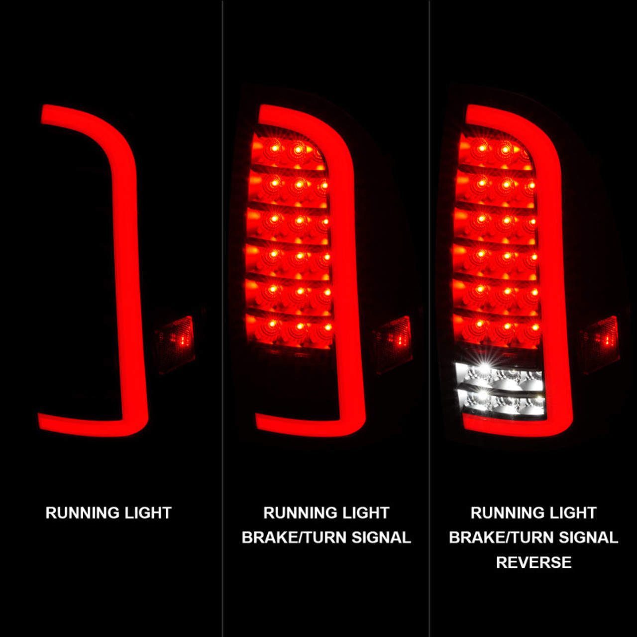 ANZO 05-15 Toyota Tacoma Full LED Tail Lights w/Light Bar Sequential Black Housing Clear Lens - 311427