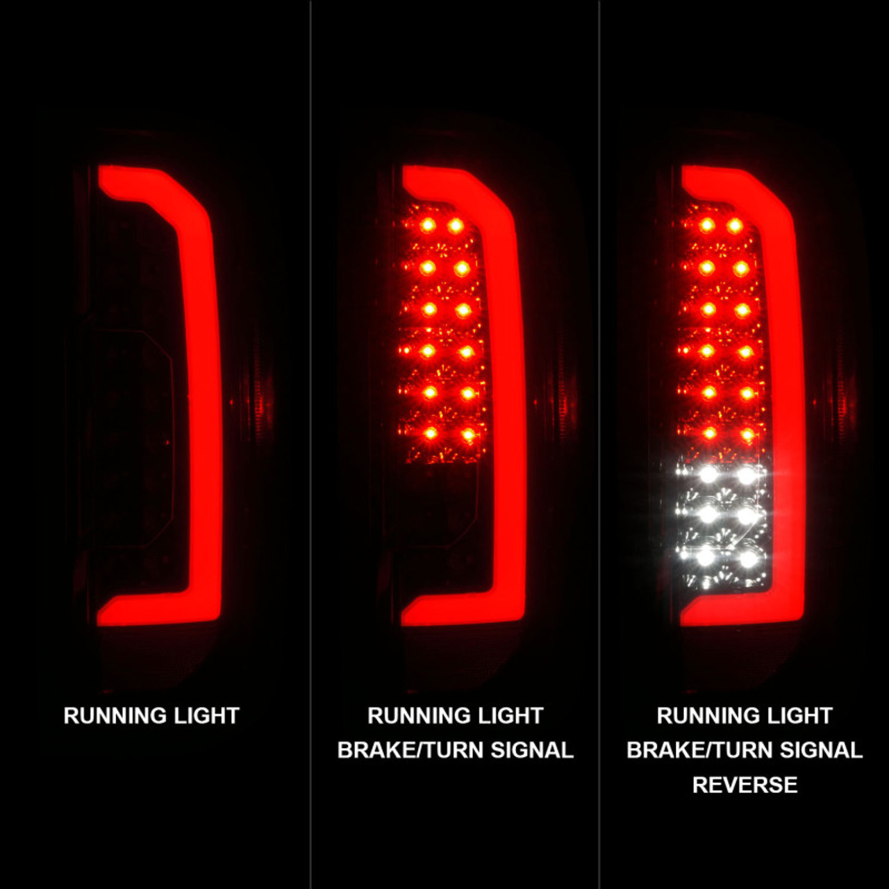 ANZO 15-21 Chevrolet Colorado Full LED Tail Lights w/ Red Lightbar Black Housing Smoke Lens - 311433