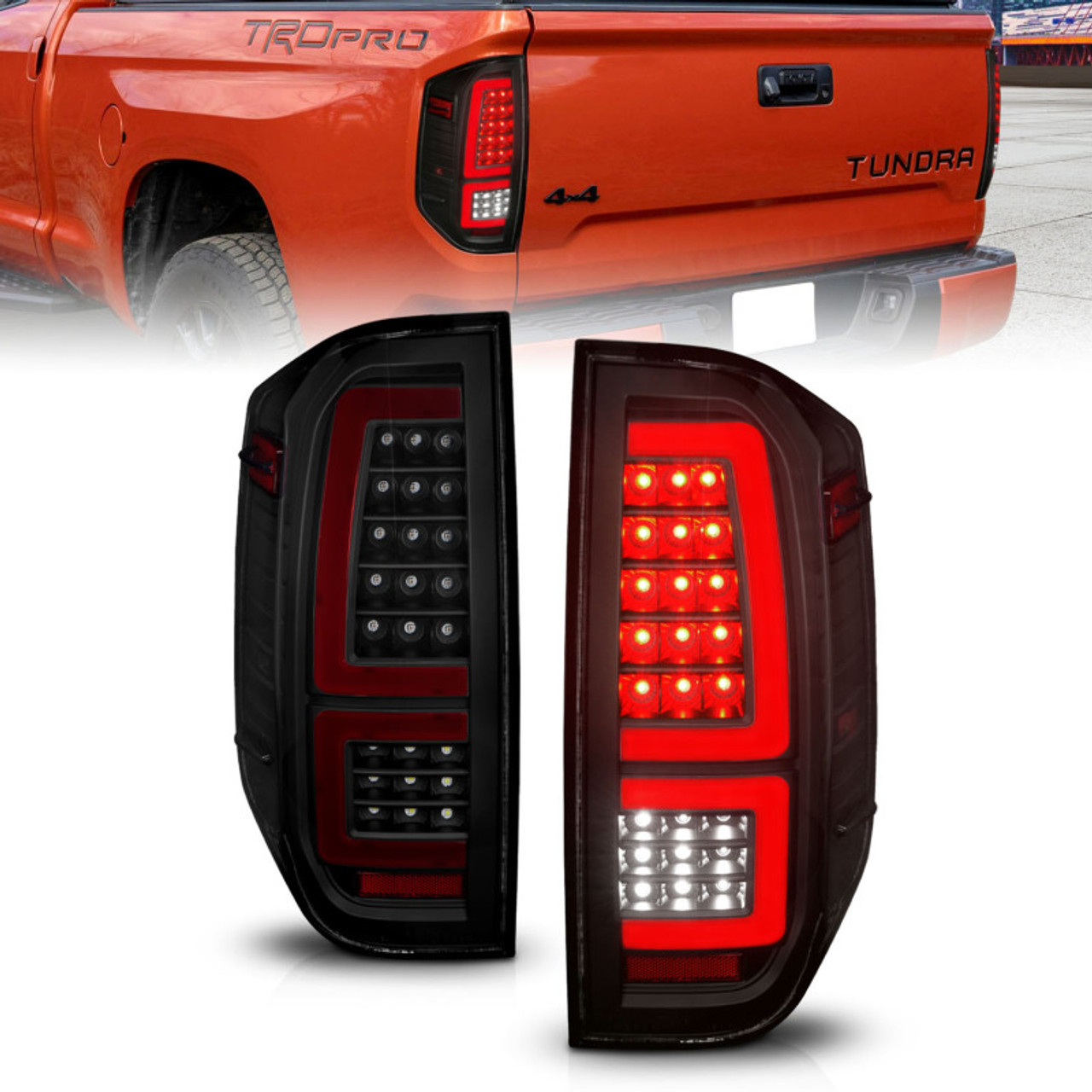 ANZO 2014-2021 Toyota Tundra LED Taillights Black Housing/Smoke Lens - 311437