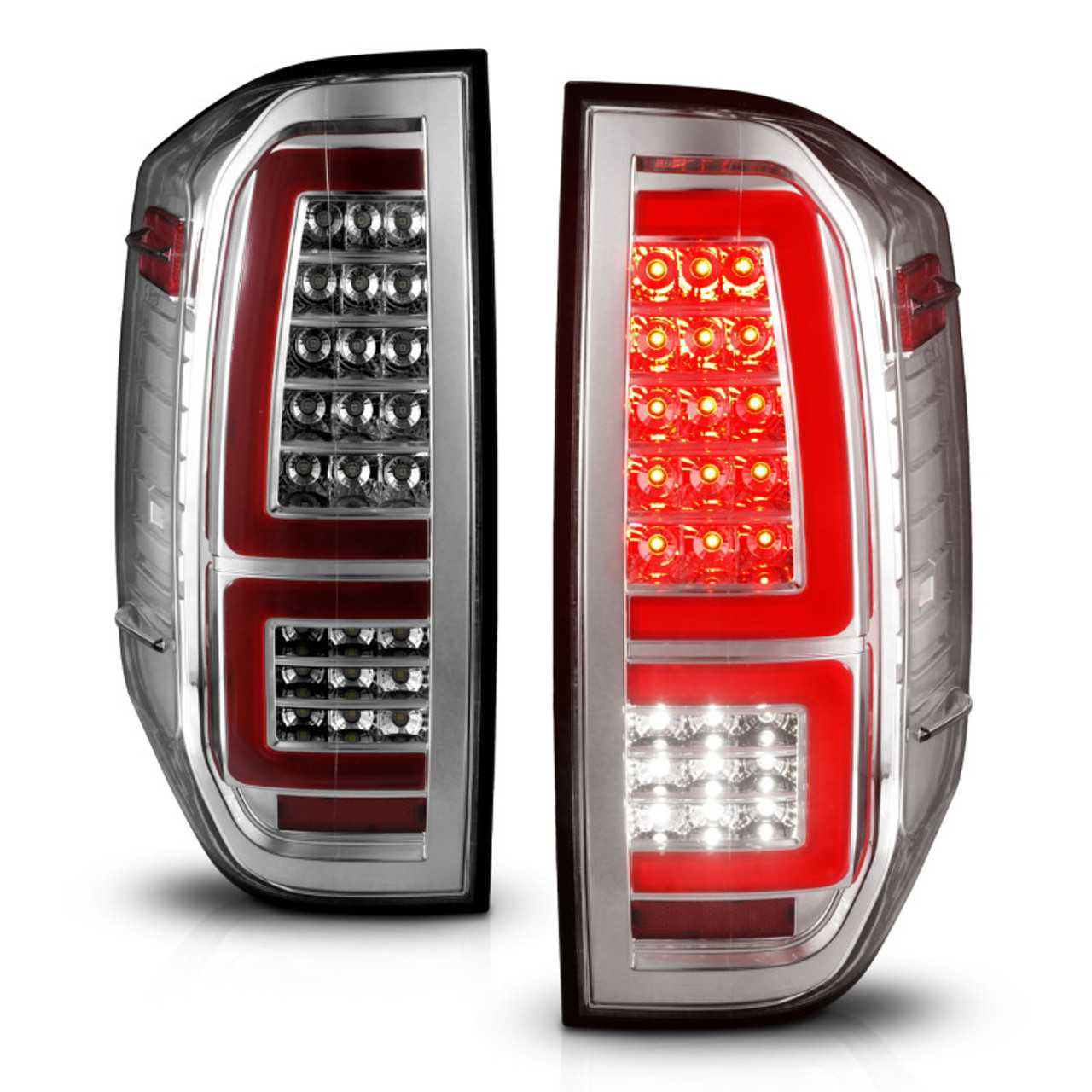 ANZO 2014-2021 Toyota Tundra LED Taillights Chrome Housing/Clear Lens - 311438