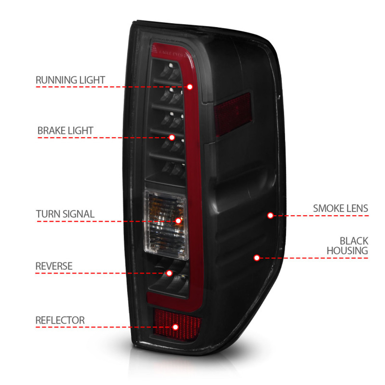 ANZO 2005-2021 Nissan Frontier LED Taillights Black Housing/Smoke Lens - 311444