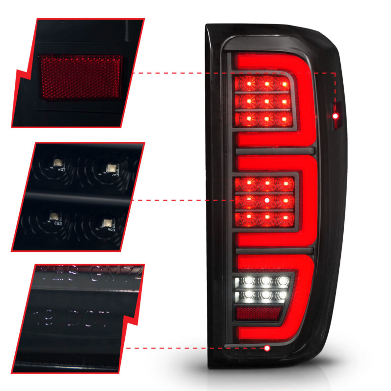 Anzo 19-23 GMC Sierra 1500/2500HD/3500HD Smoke Black Replacement Full LED Bar Tail Light - 311460