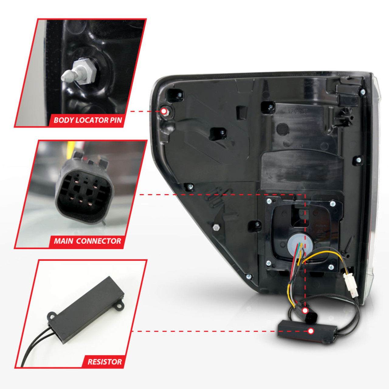 ANZO 21-23 Ford F-150 LED Taillights Seq. Signal w/BLIS Cover - Black Smoke - 311474