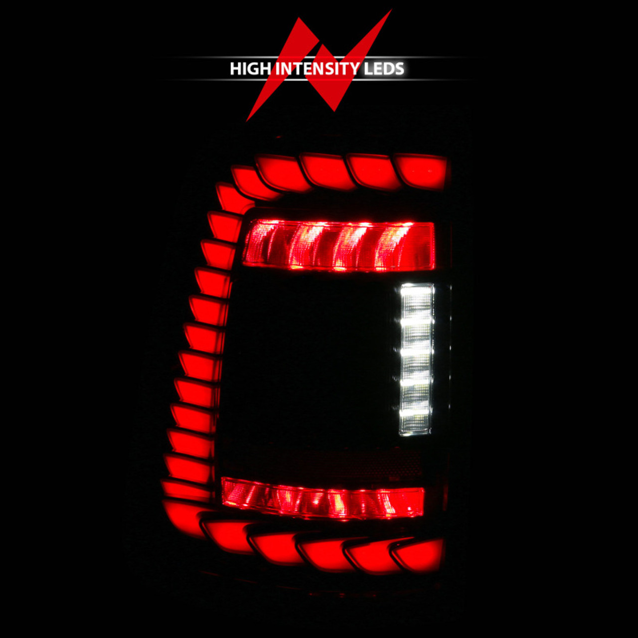 ANZO 19-24 RAM 1500 (Factory Halogen Models) Full LED Tail Lights SeqSig Black - Pair - 311480A