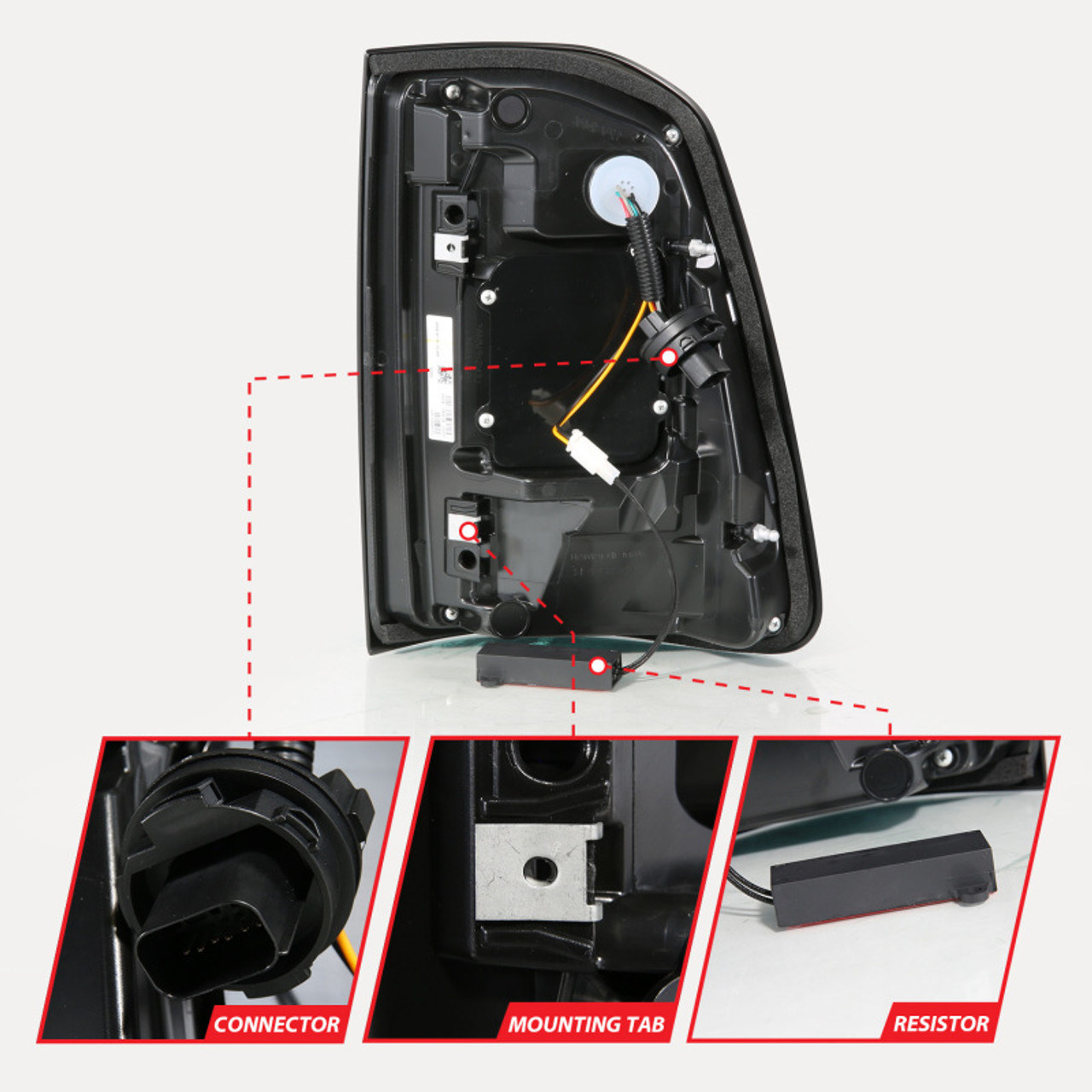 ANZO 19-24 RAM 1500 (Factory Halogen Models) Full LED Tail Lights SeqSig Black - Pair - 311480A