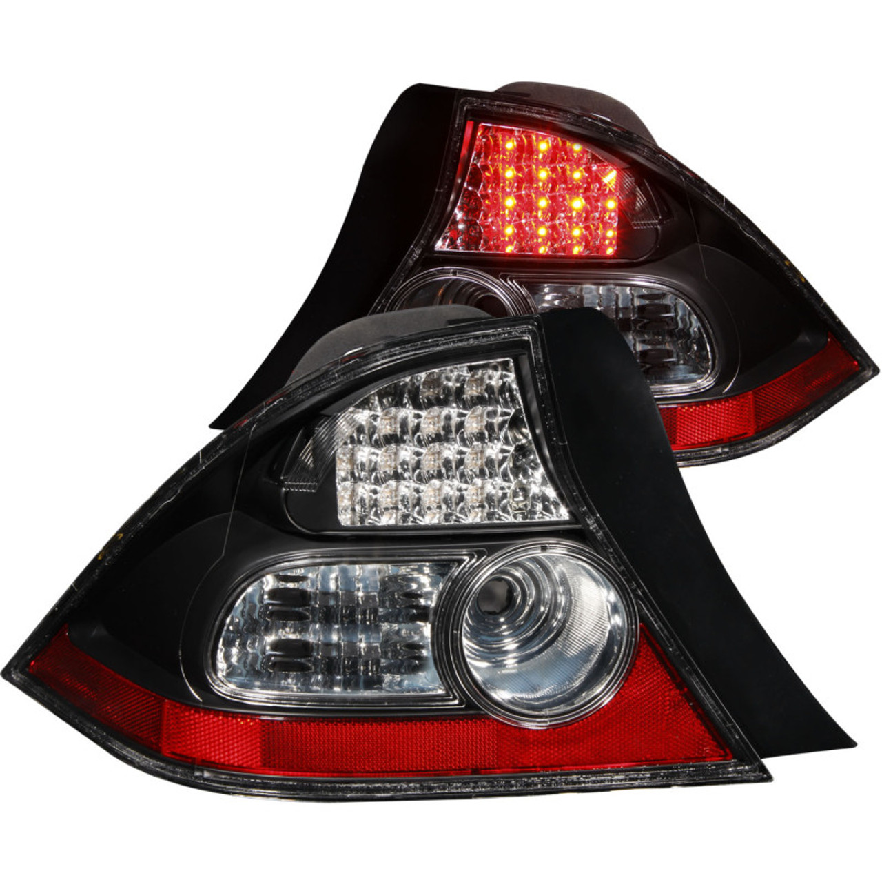 ANZO 2004-2005 Honda Civic LED Taillights Black - 321035