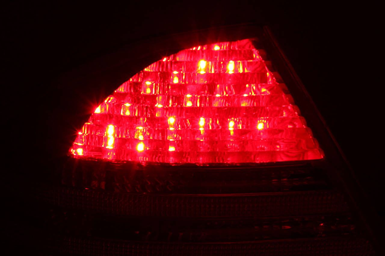 ANZO 2000-2005 Mercedes Benz S Class W220 LED Taillights Red/Clear - 321055