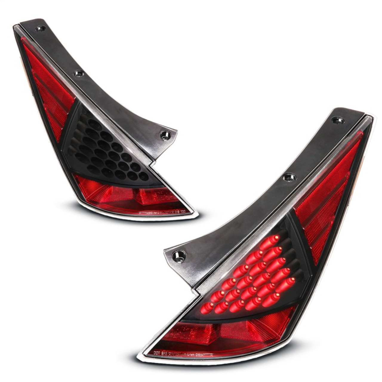 ANZO 2003-2005 Nissan 350Z LED Taillights Black - 321099