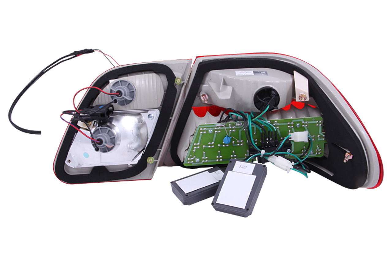ANZO 1996-2002 Mercedes Benz E Class W210 LED Taillights Red/Clear - 321114