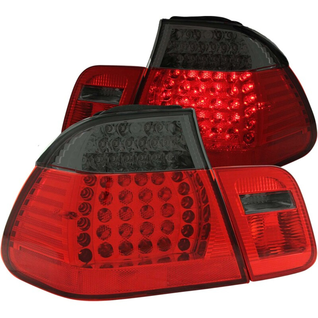 ANZO 1999-2001 BMW 3 Series E46 LED Taillights Red/Smoke 2pc - 321126