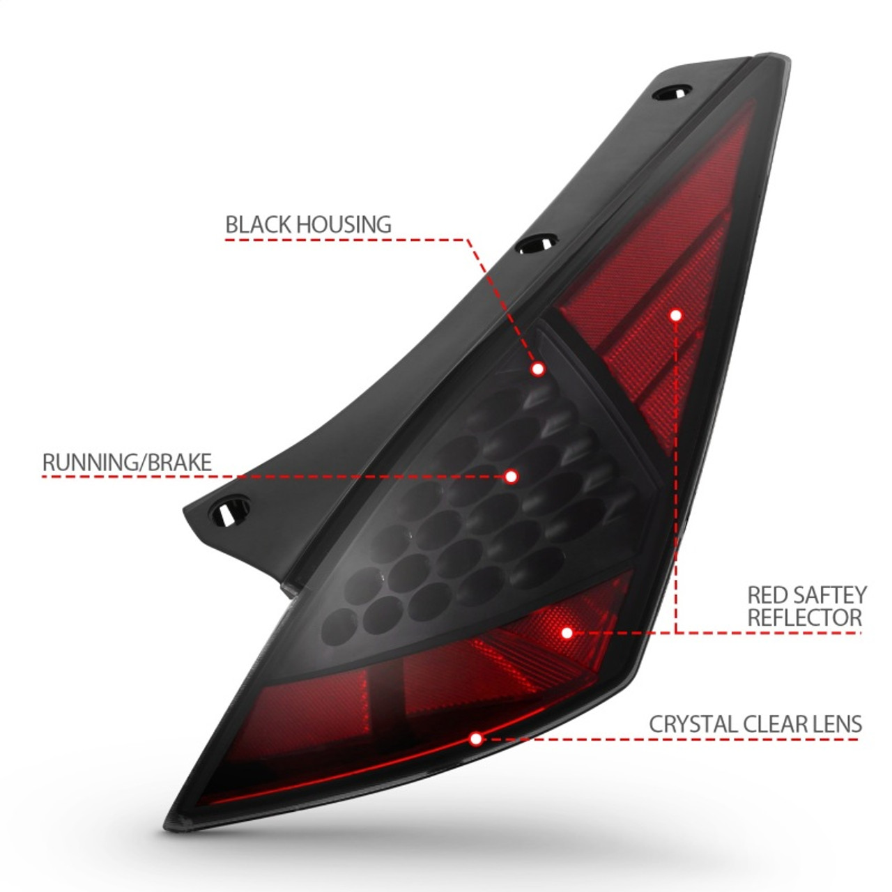 ANZO 2003-2005 Nissan 350Z LED Taillights Smoke - 321254