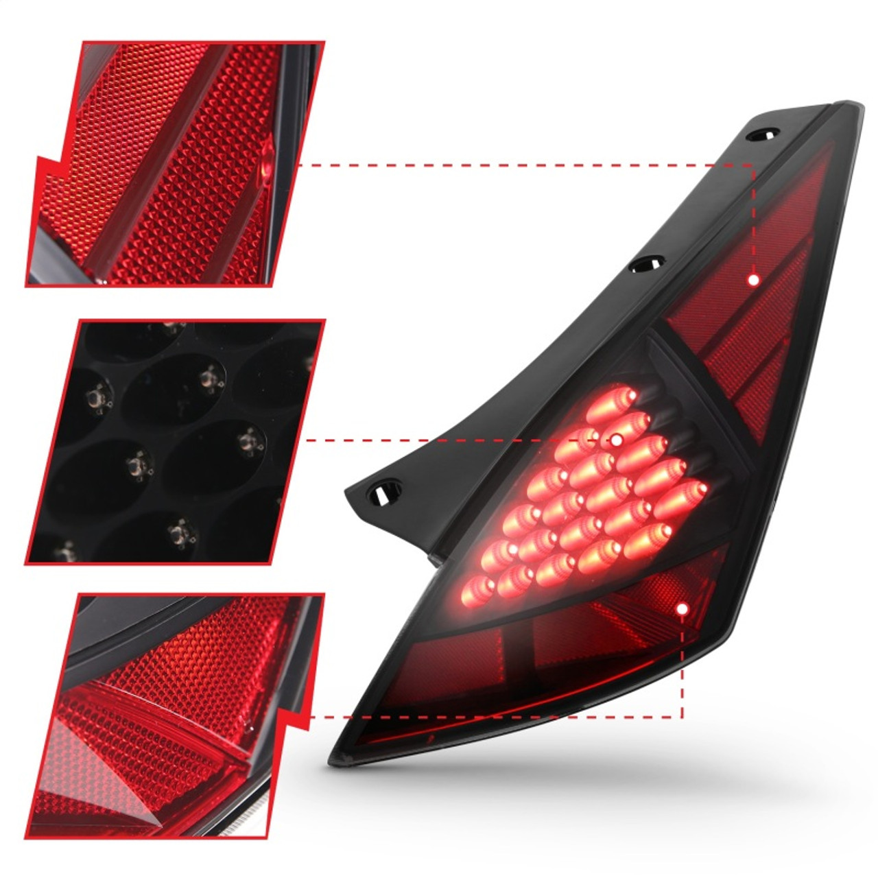 ANZO 2003-2005 Nissan 350Z LED Taillights Smoke - 321254