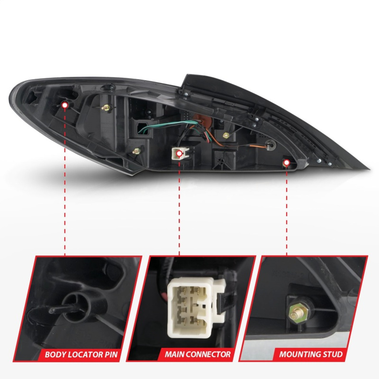 ANZO 2010-2013 Hyundai Genesis LED Taillights Red/Clear - 321334