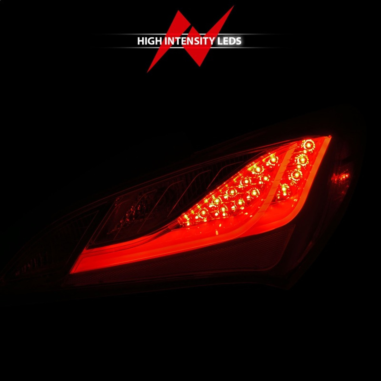 ANZO 2010-2013 Hyundai Genesis LED Taillights Red/Clear - 321334