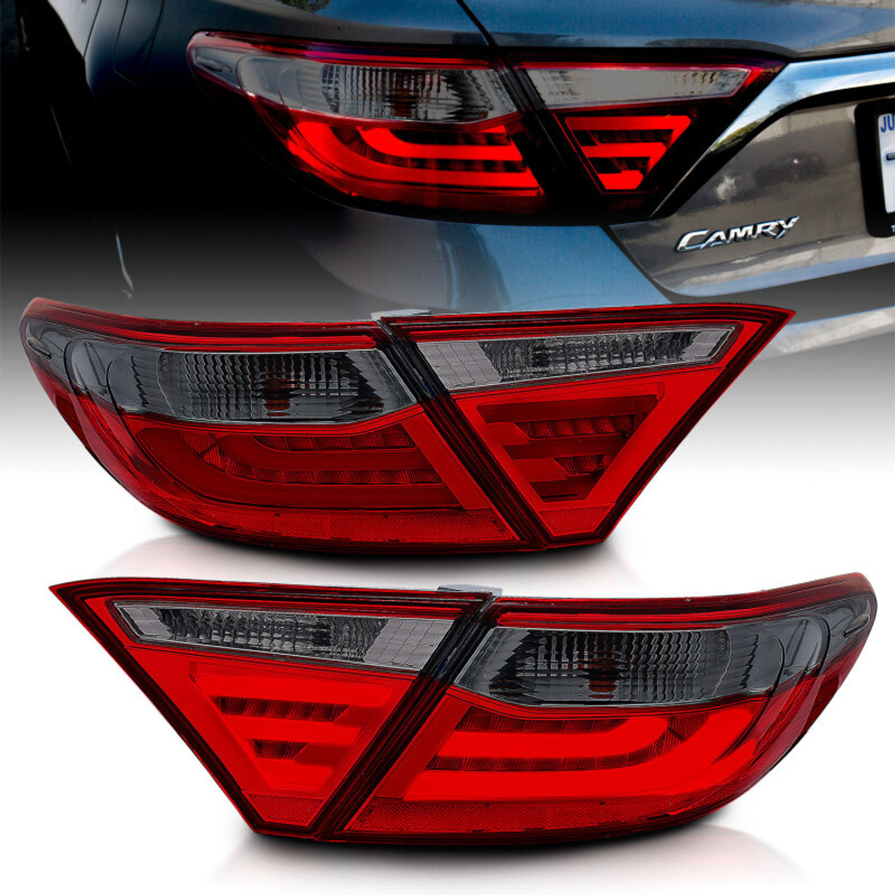 ANZO 2015-2016 Toyota Camry LED Taillights Smoke - 321336
