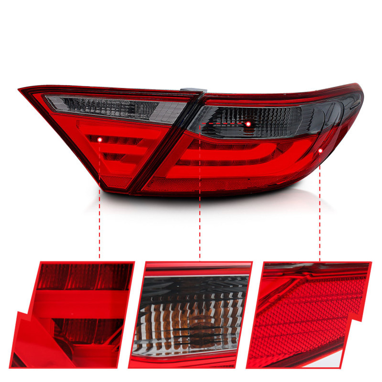 ANZO 2015-2016 Toyota Camry LED Taillights Smoke - 321336