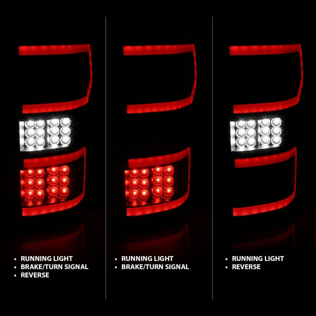 ANZO 18-19 Ford F-150 LED Taillights Black - 321338