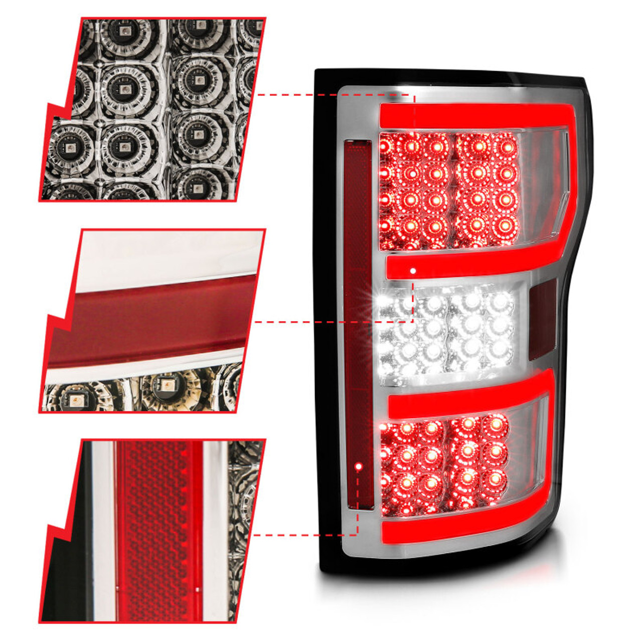ANZO 18-19 Ford F-150 LED Taillights Chrome - 321340
