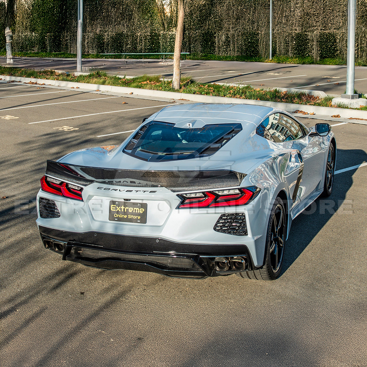 EOS Ducktail Rear Spoiler - Carbon Fiber - C8 Corvette (SPOILER-380-BKCF)