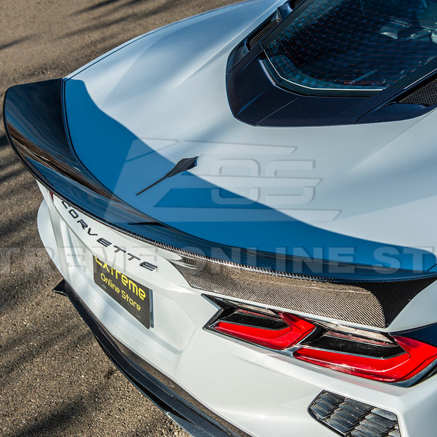EOS Ducktail Rear Spoiler - Carbon Fiber - C8 Corvette (SPOILER-380-BKCF)