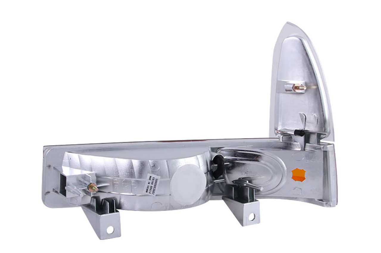 ANZO 2000-2004 Ford Excursion Euro Parking Lights Chrome w/ Amber Reflector - 511039