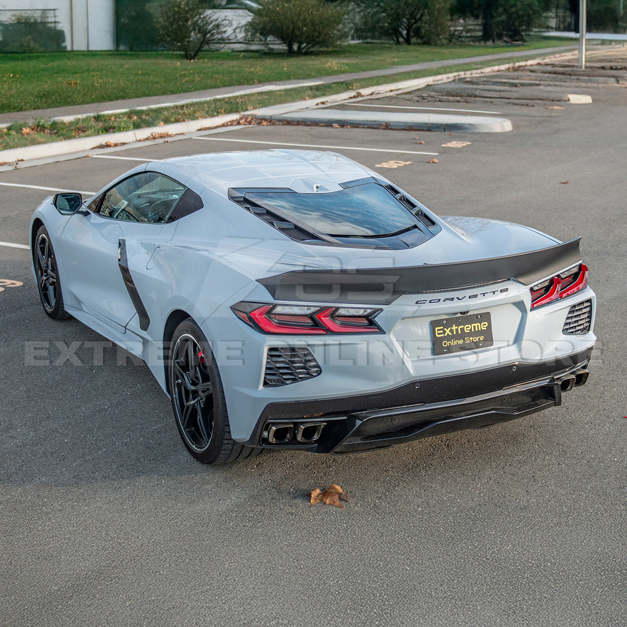 EOS Ducktail Rear Spoiler - Unpainted Black - C8 Corvette (SPOILER-380-ABS)