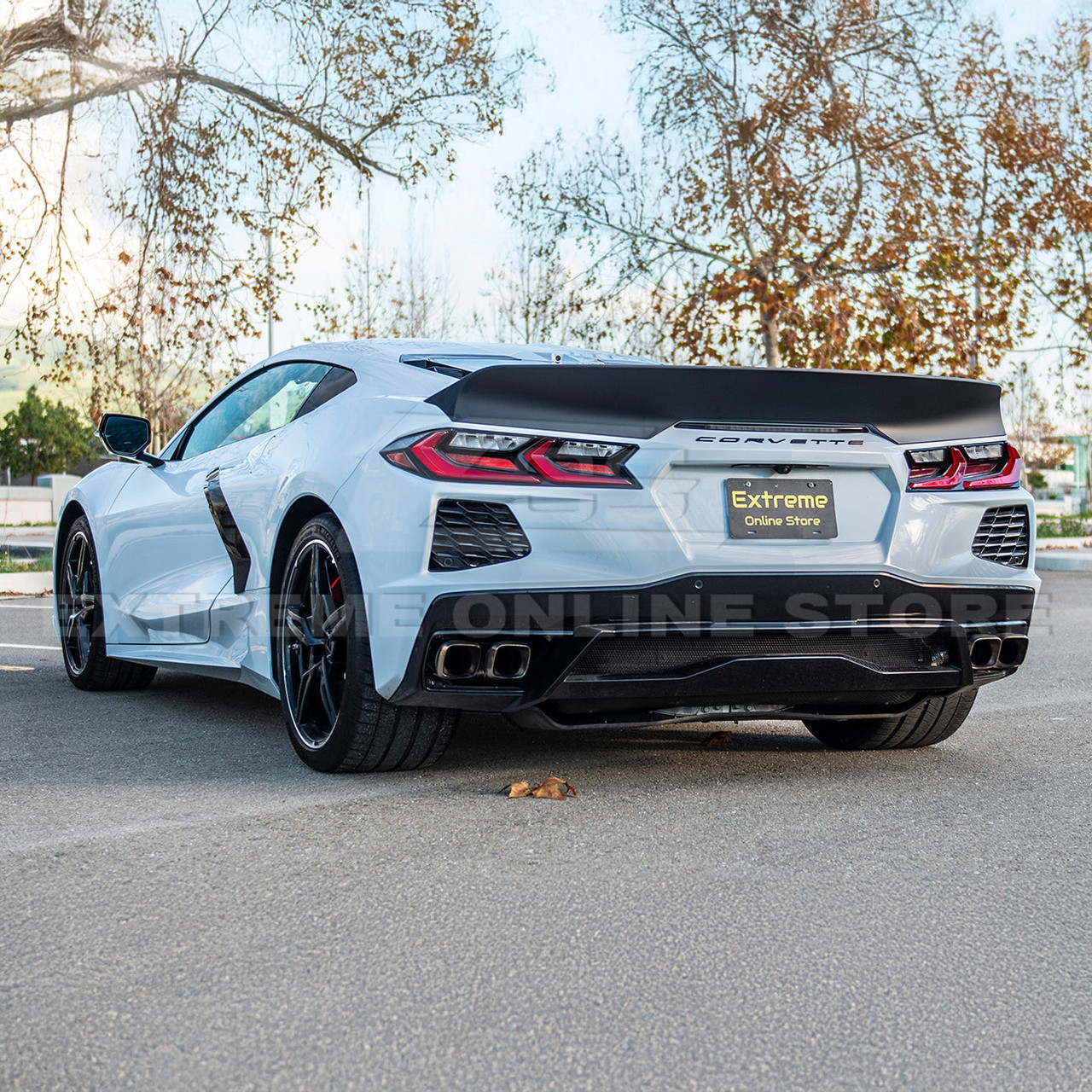 EOS Ducktail Rear Spoiler - Unpainted Black - C8 Corvette (SPOILER-380-ABS)