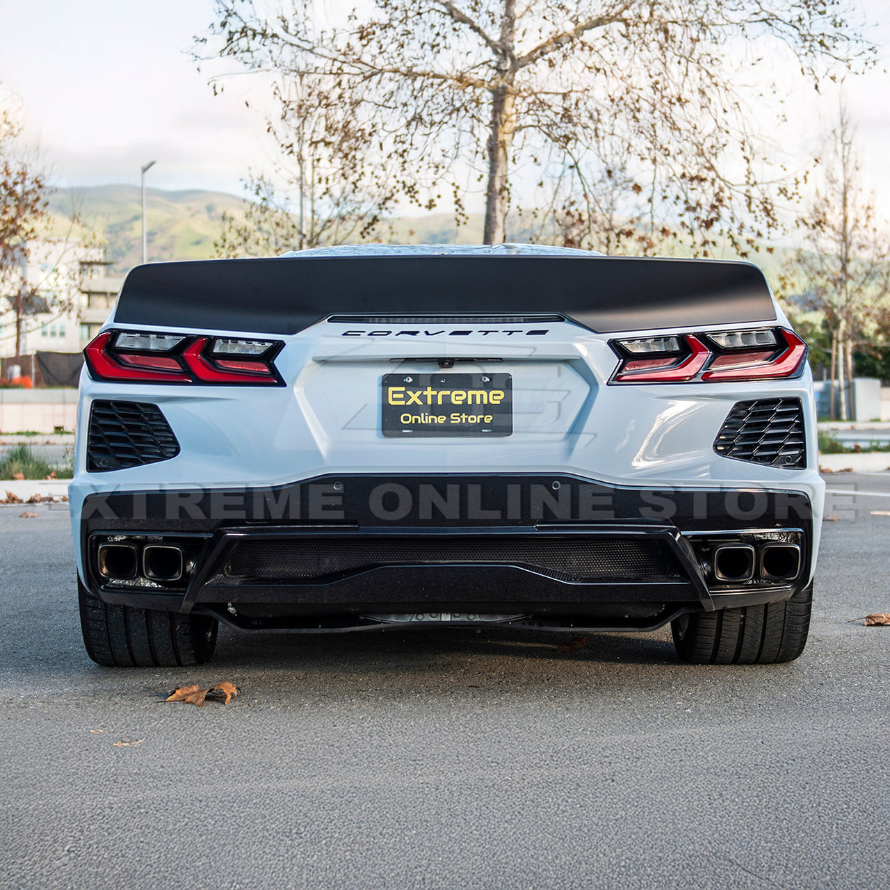 EOS Ducktail Rear Spoiler - Unpainted Black - C8 Corvette (SPOILER-380-ABS)