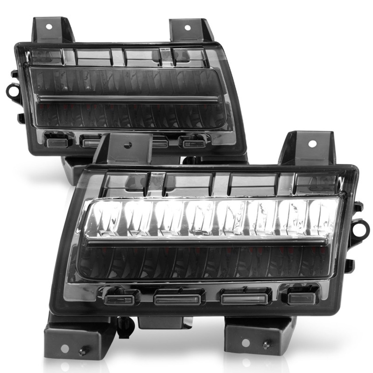 ANZO 2018-2021 Jeep Wrangler LED Side Markers Chrome Housing Smoke Lens w/ Seq. Signal Sport Bulb - 511085