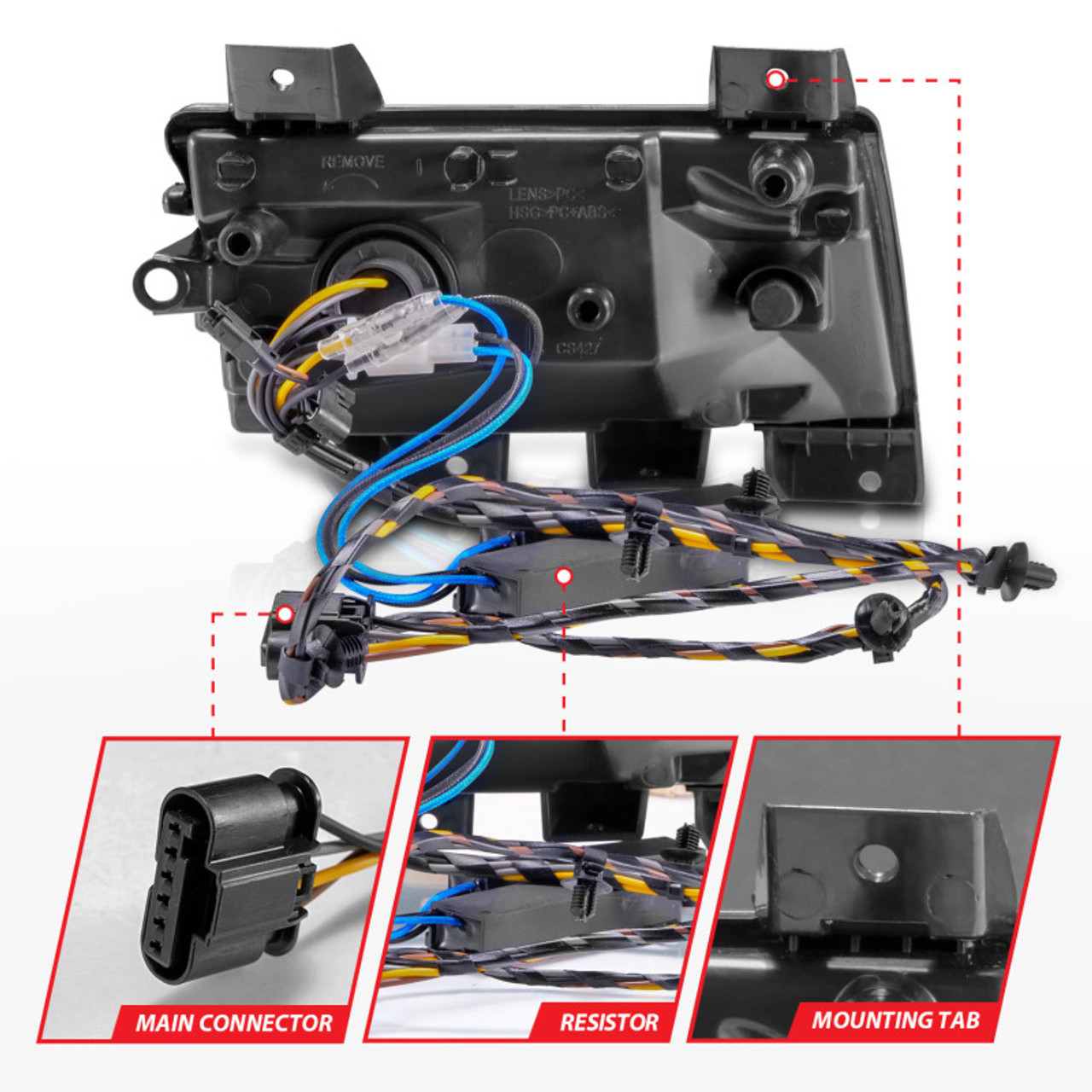 ANZO 2018-2021 Jeep Wrangler LED Side Markers Chrome Housing Clear Lens w/ Sequential Signal - 511086