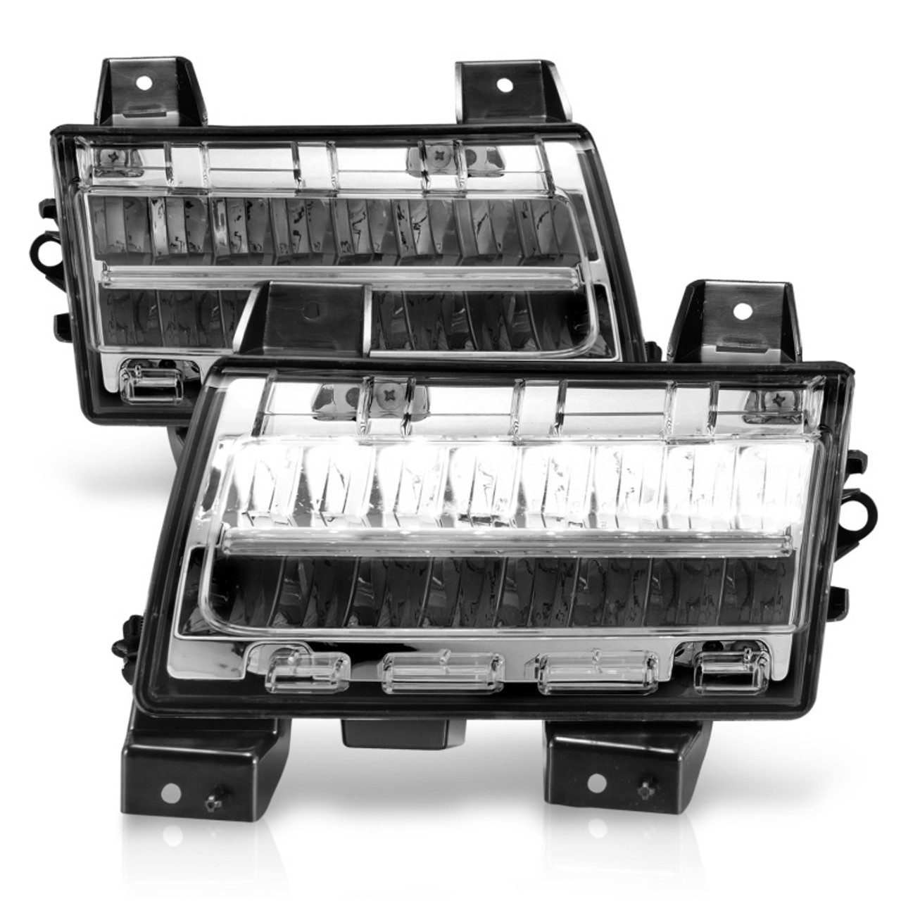 ANZO 2018-2021 Jeep Wrangler LED Side Markers Chrome Housing Clear Lens w/ Sequential Signal - 511086