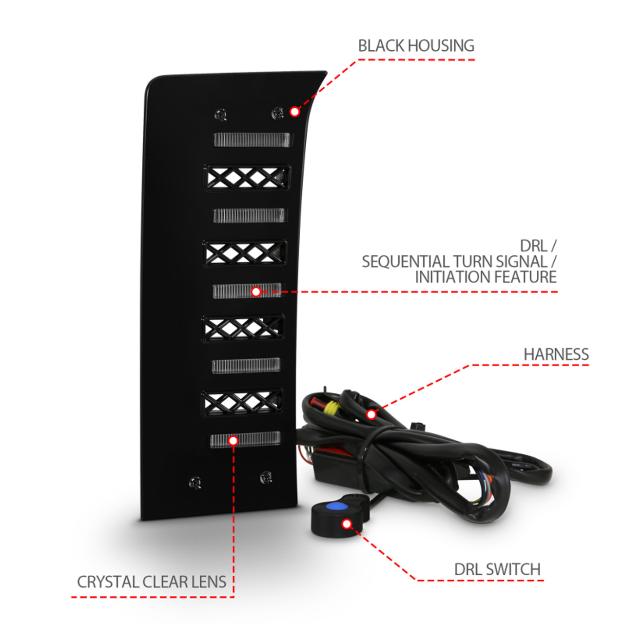ANZO 22-24 Toyota Tundra (w/Factory LED Refl. & OE Bumper) Z-Series Full LED DRL Vent Lights - Pair - 511089X