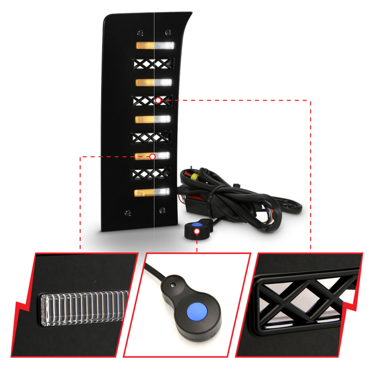 ANZO 22-24 Toyota Tundra (w/Factory LED Refl. & OE Bumper) Z-Series Full LED DRL Vent Lights - Pair - 511089X