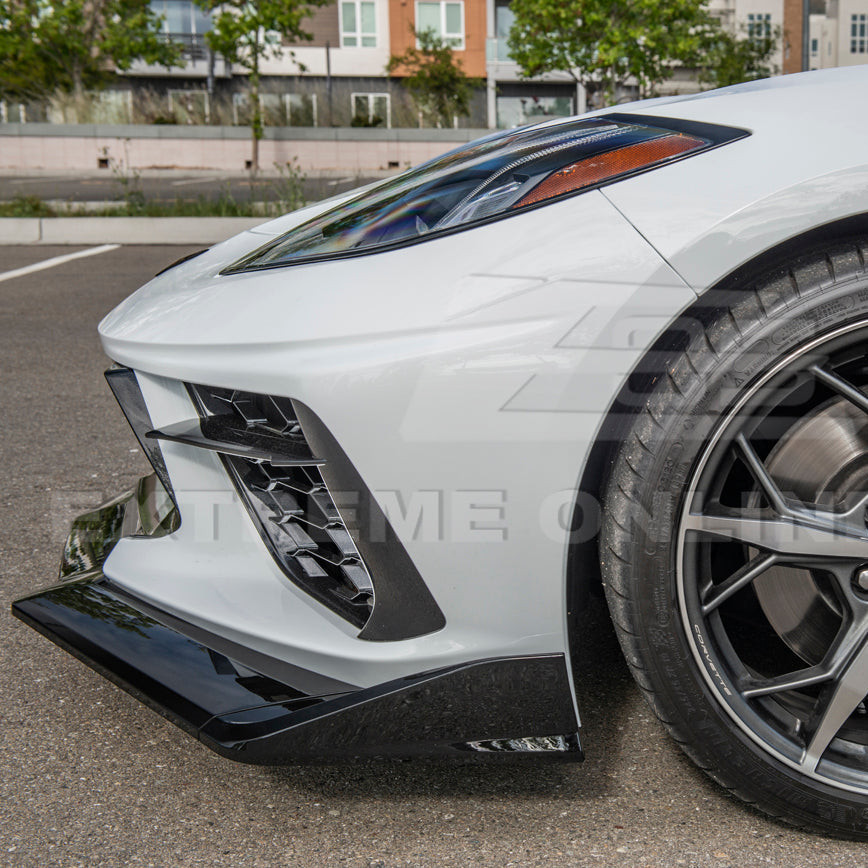 EOS Extended Race Front Splitter - Gloss Black - C8 Corvette (FLIP-510-ABS)