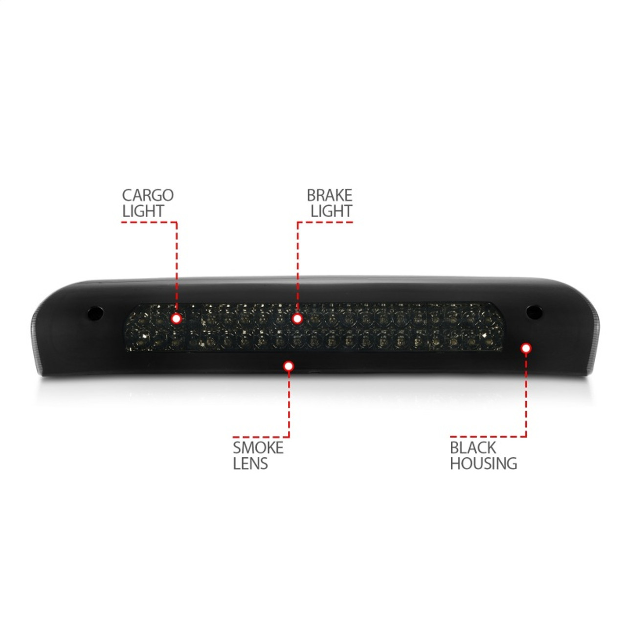 ANZO 2002-2008 Dodge Ram 1500 LED 3rd Brake Light Smoke B - Series - 531081