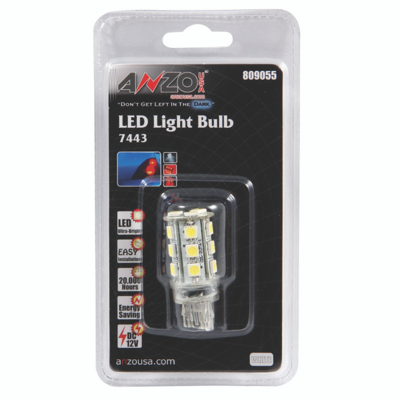 ANZO LED Bulbs Universal 7444 White - 18 LEDs 1 3/4in Tall - 809055