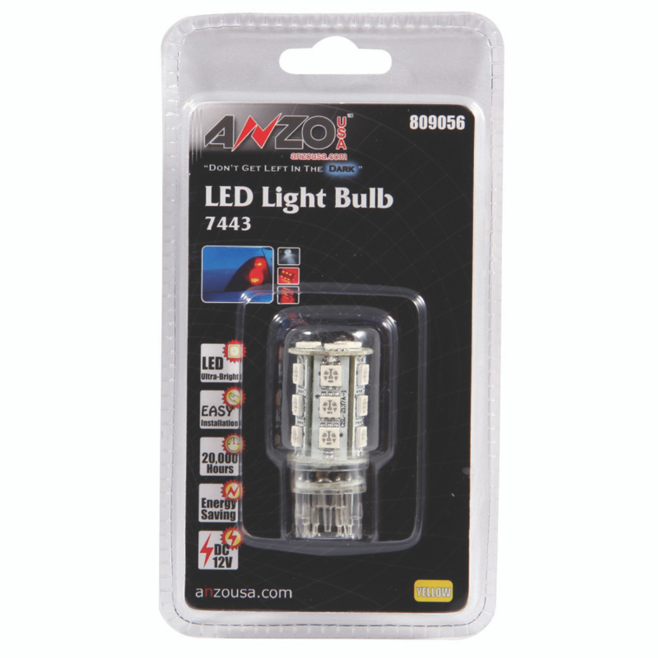 ANZO LED Bulbs Universal 7445 Amber - 18 LEDs 1 3/4in Tall - 809056