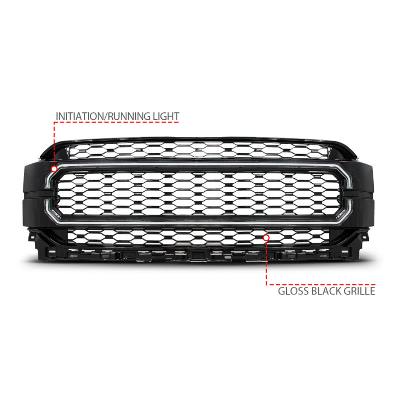 Anzo 21-23 Ford F150 Black Housing Full LED Light Tube Front Grille - 901029