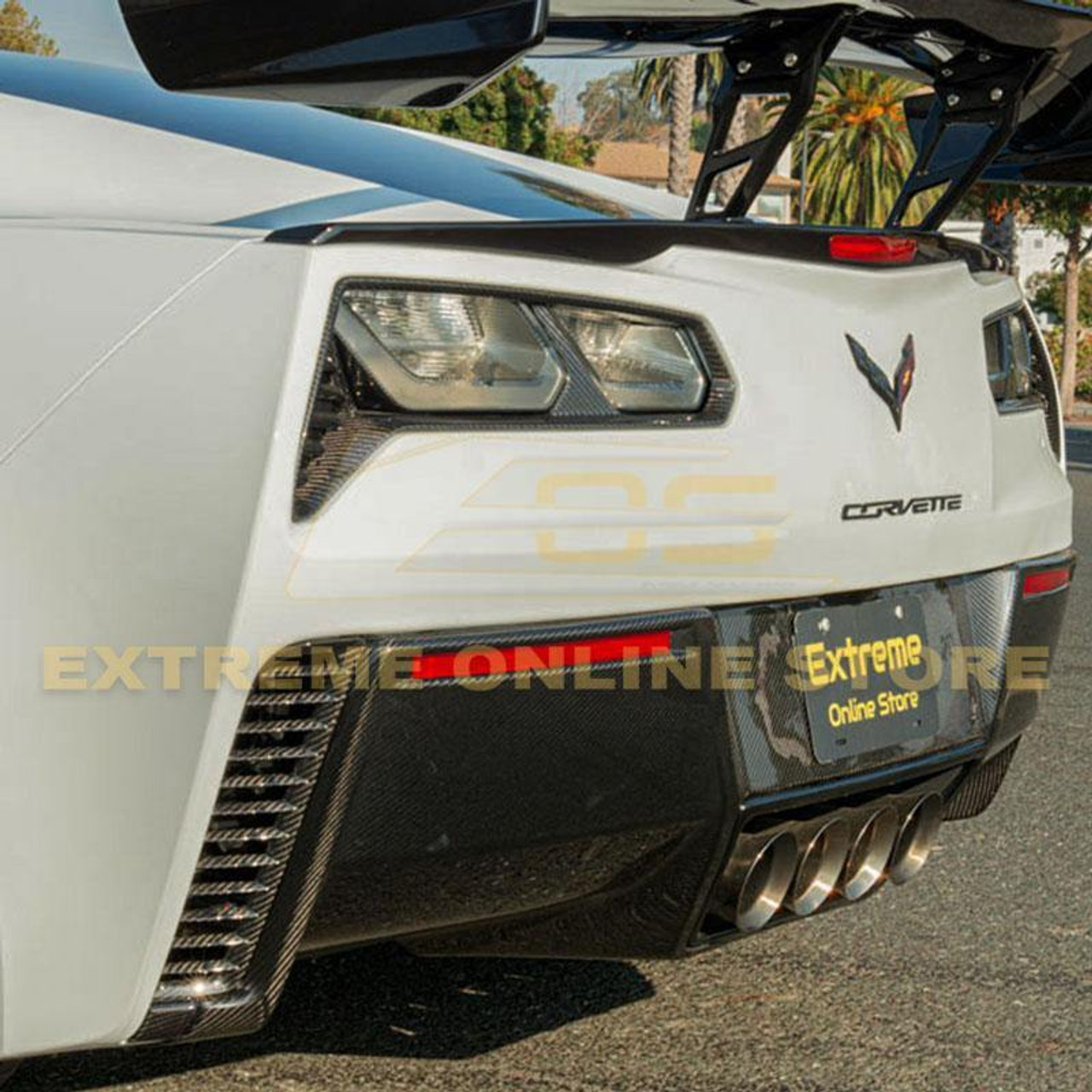 EOS Rear Bumper Diffuser - Carbon Fiber - C7 Corvette