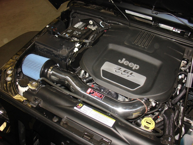 Injen 12-18 Jeep Wrangler JK 3.6L V6 Wrinkle Black Short Ram Intake w/ Open Filter - PF5004WB
