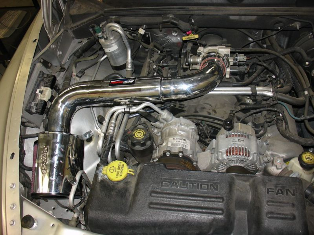 Injen 00-04 Dakota 4.7L V8 (w/o Cruise Control) Power-Flow (incl. Diamond plate heat shield) Polishe - PF8026P