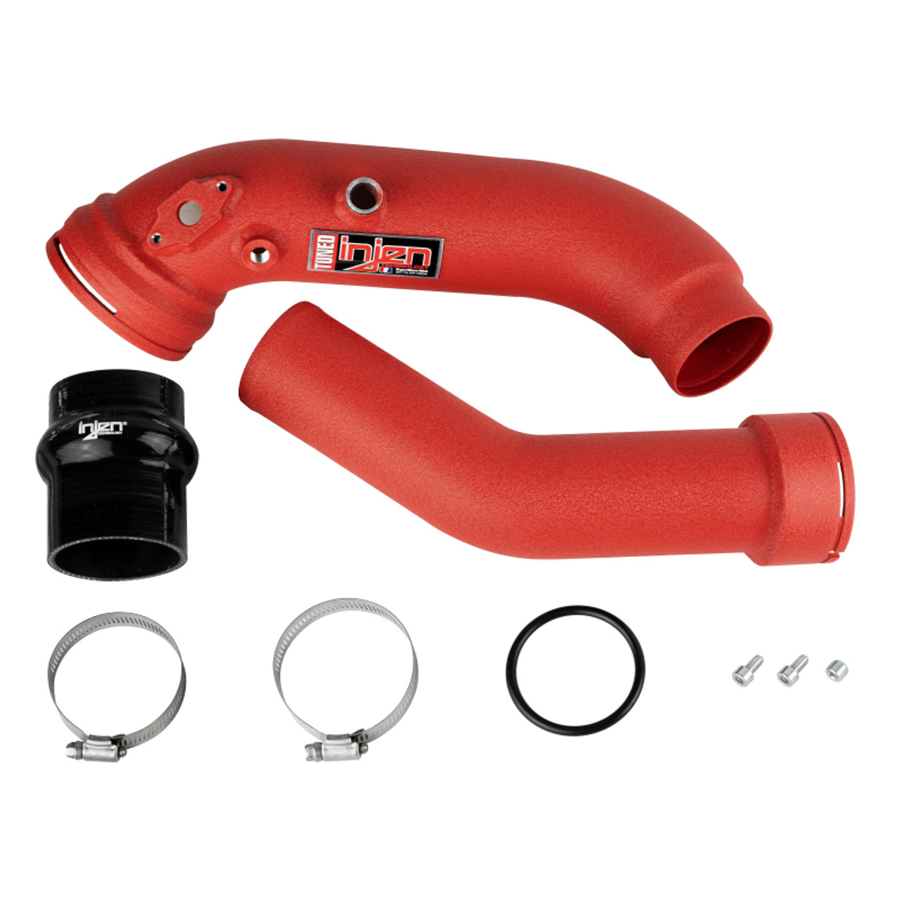 16-20 BMW L6-3.0L/ Turbo/ Twin Turbo/L4-2.0L/ L6-2.5L Wrinkle Red Turbo SES Intercooler Pipes - SES1128ICPWR